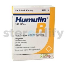 HUMULIN R 100IU CART Lilly